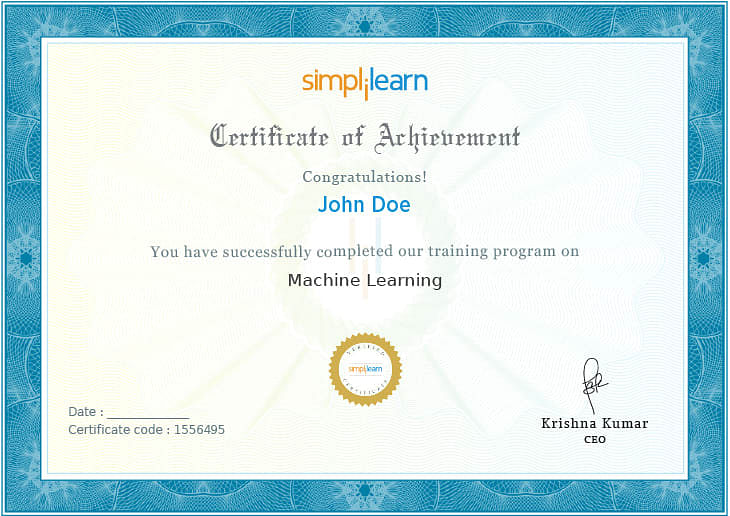 machine learning online course certificate