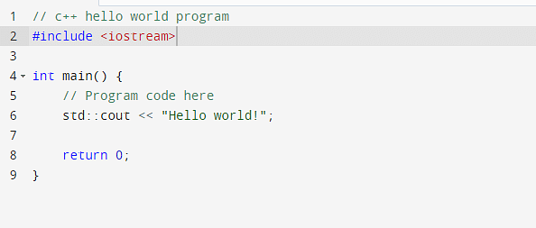C++ Hello World Program with Code Explanation