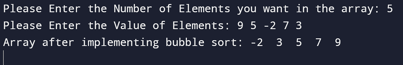 Form: C++ source code for Bubble sort