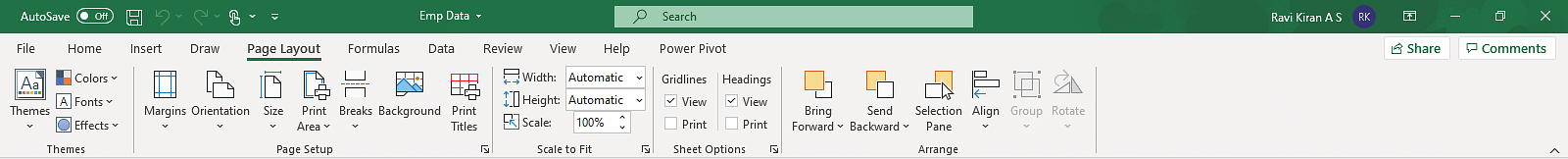 Excel-Basics-Toolbar-Page-Layout