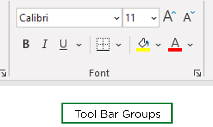 Excel-Basics-Toolbar-groups