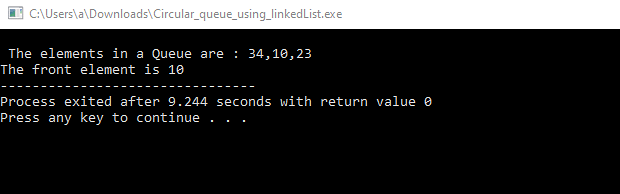 Result_circular_queue_using_linked_list