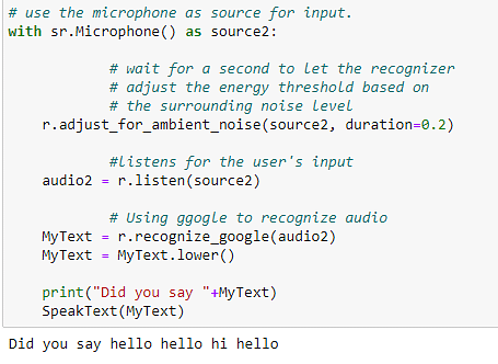 text to speech recognition in python